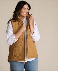 Lands' End Plus FeatherFree Onion Quilted Insulated Vest