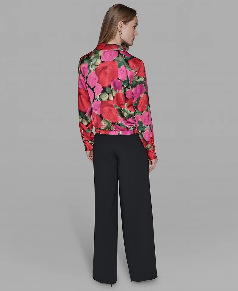 Karl Lagerfeld Paris Petite Floral Long Sleeves Top