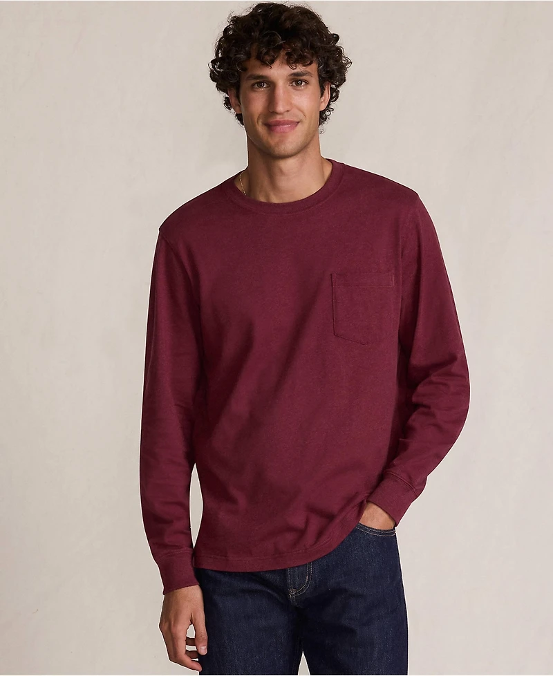Lands' End Men's Super-t Long Sleeve T-Shirt with Pocket