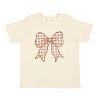Sweet Wink Toddler Girls Gingham Bow Patch Short Sleeve T-Shirt