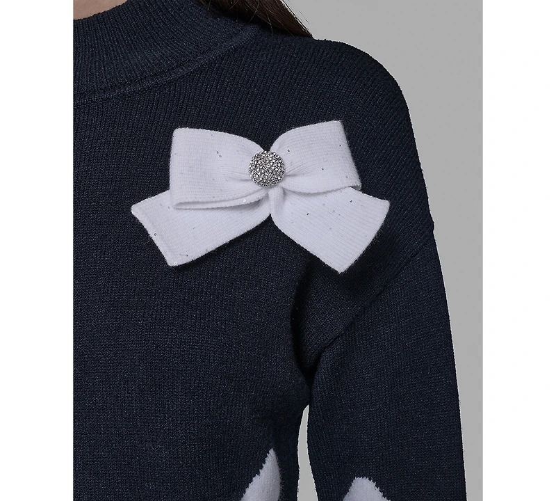 Karl Lagerfeld Paris Petite Bow Long Sleeves Sweater