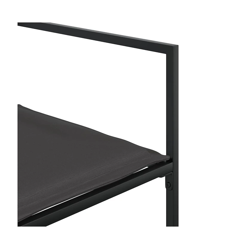 Garden Chair Set of 4 Black and Dark Grey