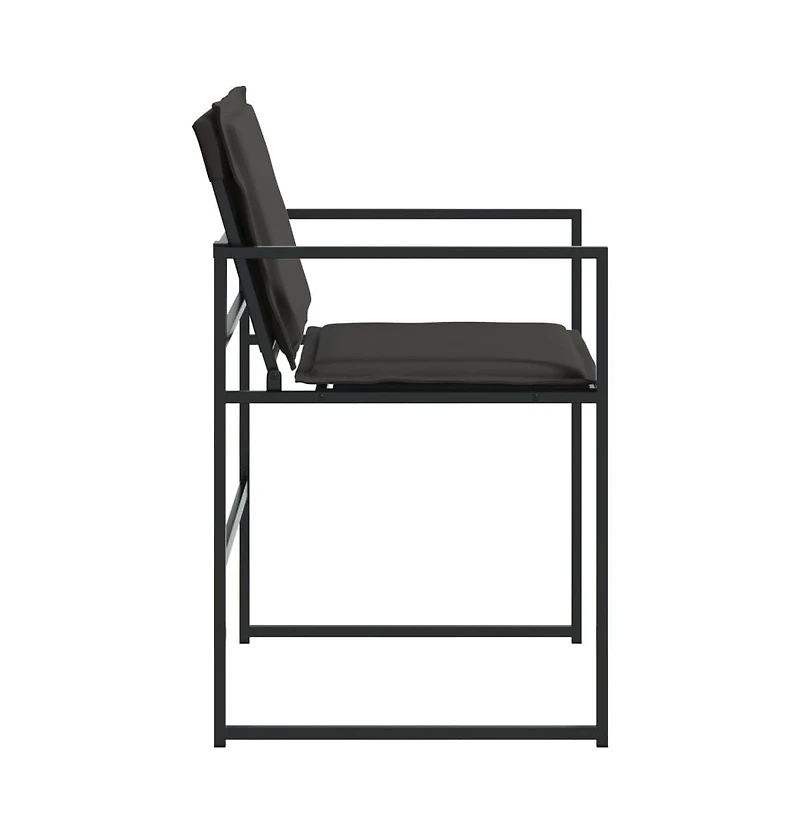 Garden Chair Set of 4 Black and Dark Grey