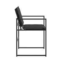 Garden Chair Set of 4 Black and Dark Grey