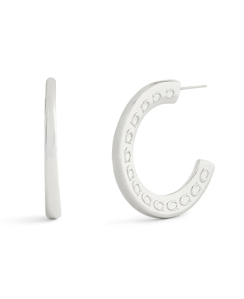 Coach Signature C Minimal Hoop Earrings