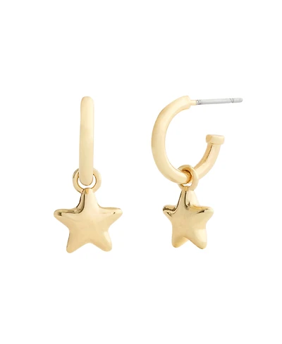 Coach Minimal Star Huggie Drop Earrings