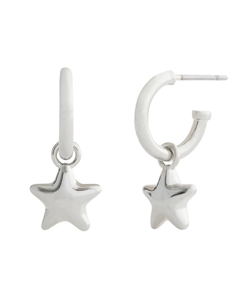 Coach Minimal Star Huggie Drop Earrings