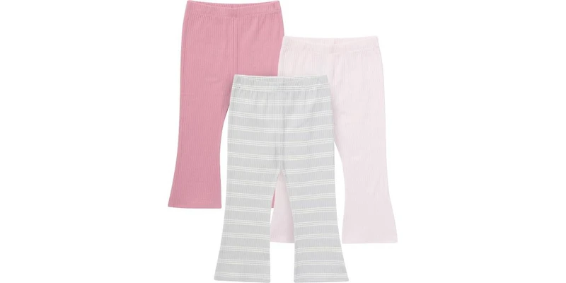 Gerber Toddler Girls 3-Pack Textured Flare Leggings