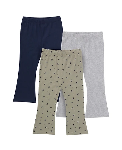 Gerber Toddler Girls 3-Pack Textured Flare Leggings