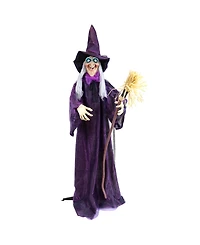 5.5' Lighted and Animated Witch Halloween Figure Decoration