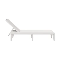 Sun Lounger White Polypropylene Medium Multi-Position Backrest