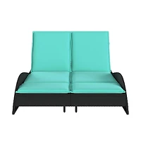 Sun Lounger with Cushions Black 44.9"x80.7"x28.7" Poly Rattan