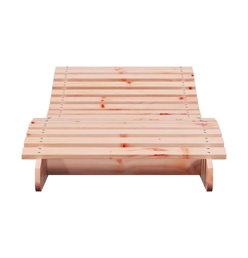 Sun Lounger Natural wood Solid Douglas wood 80.7 x 27.6 x 12.4 in