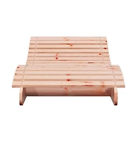 Sun Lounger Natural wood Solid Douglas wood 80.7 x 27.6 x 12.4 in