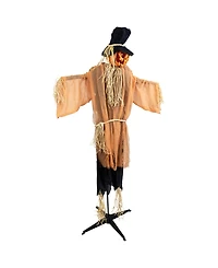 6' Animated Jack-o'-Lantern Scarecrow Halloween Decoration