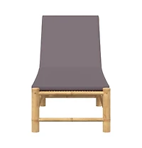 vidaXL Sun Lounger Bamboo, Dark Grey Bamboo, 100% polyester Large