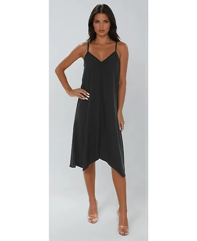 Bebe Women's V-Neck A-Line Hanky Dress
