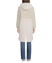 Lands' End Women's High Pile Fleece Quilted Mixed Media Parka