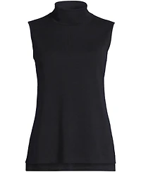 Lands' End Women's Fine Gauge Sleeveless Mock Sweater
