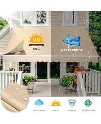 Aecojoy 10'x8' Manual Retractable Awning Sun Shade, Patio Canopy