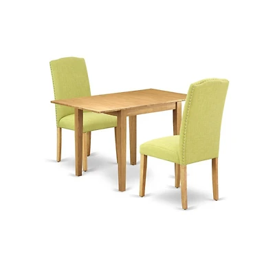 East West Furniture Dining Room Set Oak, NDEN3-oak-07
