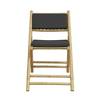 vidaXL Bistro Chair Set of 2 Dark grey Bamboo, Polyester Standard