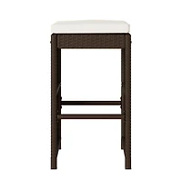 Garden Bar Stool Set of 2 Brown,Cream white
