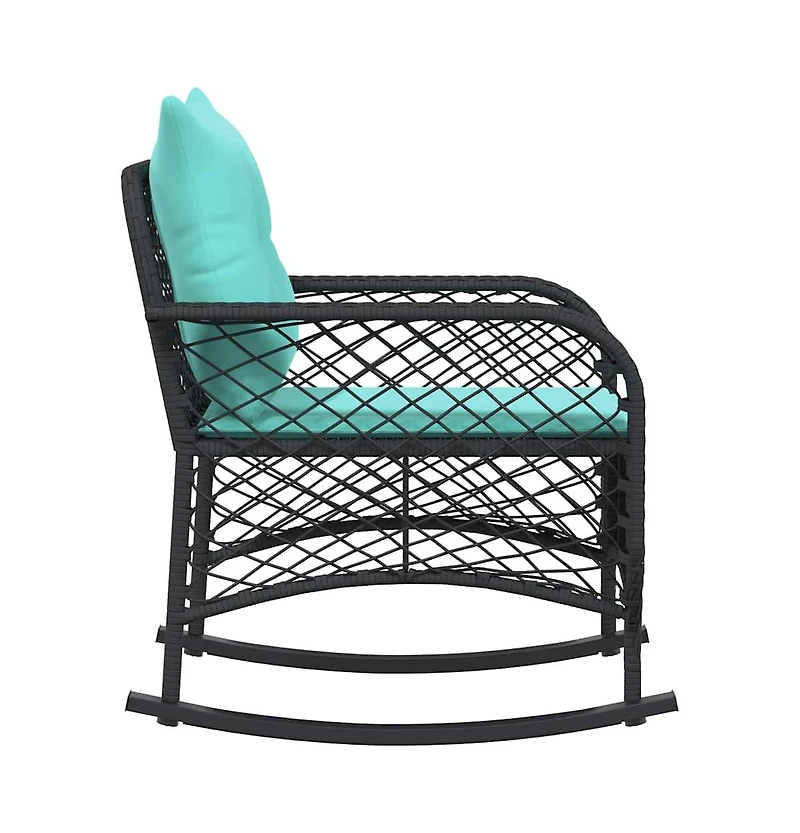 Patio Rocking Chair Black, Turquoise