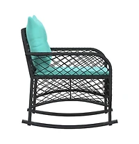 Patio Rocking Chair Black, Turquoise
