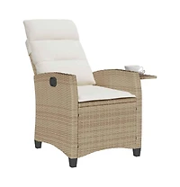 vidaXL Reclining Garden Chair Beige Pe rattan Standard