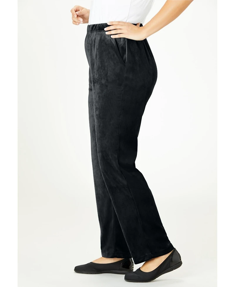 Woman Within Plus Velour Pant