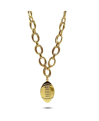 14k Gold Plated Chain And Football Charm Necklace