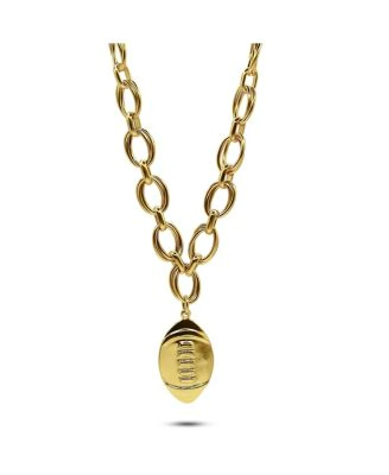 14k Gold Plated Chain Football Charm Necklace