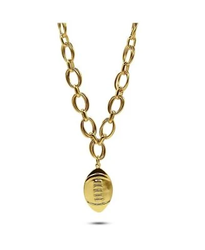 14k Gold Plated Chain Football Charm Necklace
