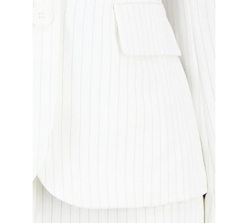 Le Suit Women's Pinstripe Shawl-Collar Mid-Rise 2 Piece Pantsuit, Regular & Petites