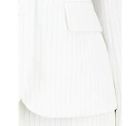 Le Suit Women's Pinstripe Shawl-Collar Mid-Rise 2 Piece Pantsuit, Regular & Petites