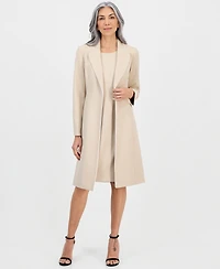 Le Suit Women's Topper Jacket & Round-Neck Sheath 2 Piece Dress Suit, Regular Petites