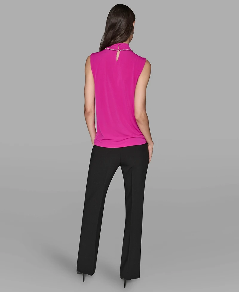 Karl Lagerfeld Paris Women's Sleeveless Cut and Sew Top