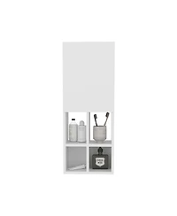 Depot E-Shop Kinta Wall Cabinet, 1 Door, 6 Shelves, White