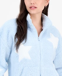Madden Girl Juniors' Sherpa Fleece Zip-Up Jacket