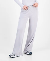 Madden Girl Juniors' Hacci-Knit Wide-Leg Sweatpants