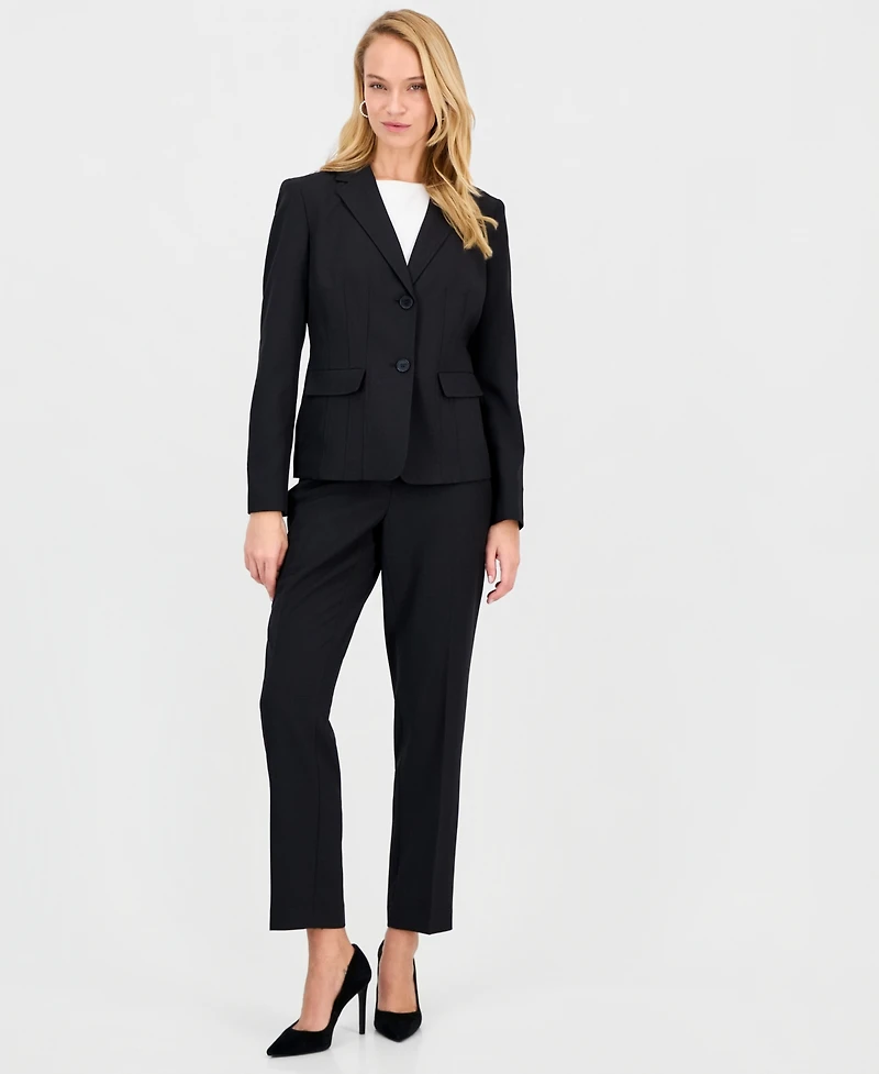 Le Suit Women's Notch-Lapel Mid-Rise Pantsuit