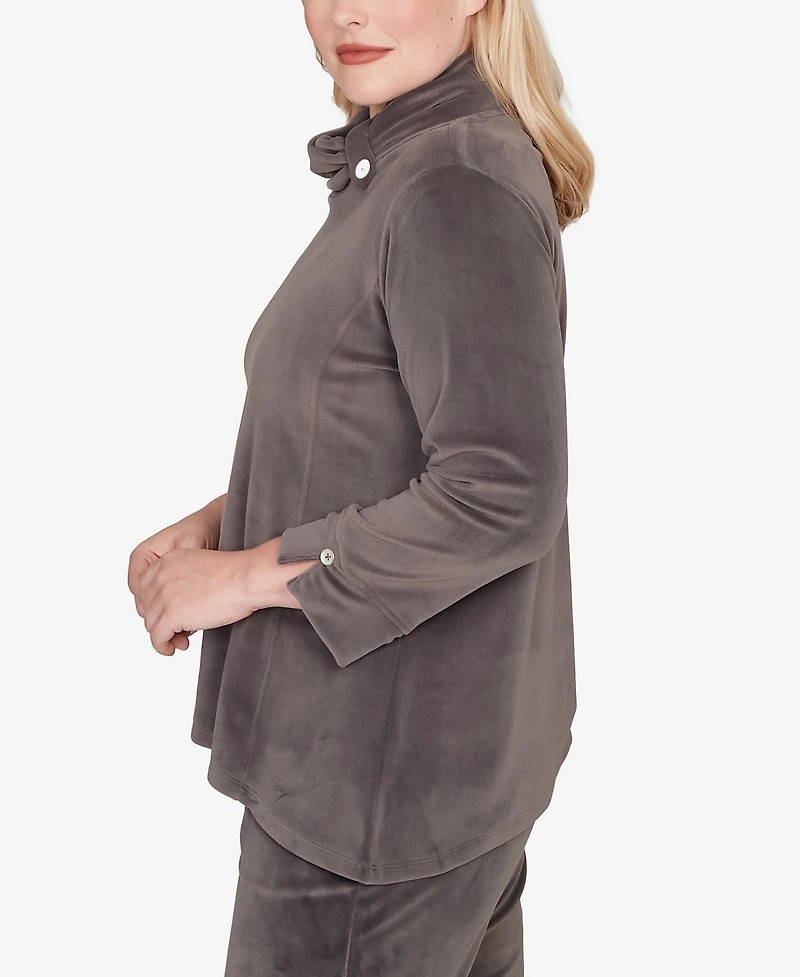 Alfred Dunner Petite Calm Luxe Cowl Neck Top