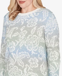 Alfred Dunner Petite Stockbridge Soft Paisley Ombre Sweater