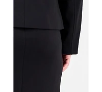 Le Suit Plus Square-Neck Button-Front Skirt