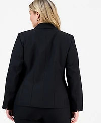 Le Suit Plus Notch-Lapel Mid-Rise Pantsuit