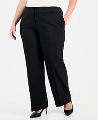 Le Suit Plus Belted Wide-Leg Mid-Rise 2 Piece Pantsuit