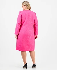 Le Suit Plus Floral-Jacquard Topper & Sheath Dress Set