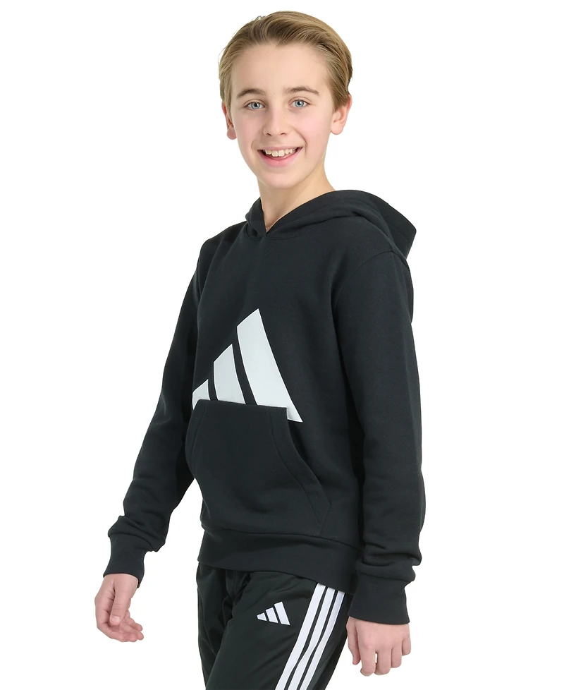 adidas Big Boys 8-20 Long-Sleeve Essential Logo Fleece Pullover Hoodie