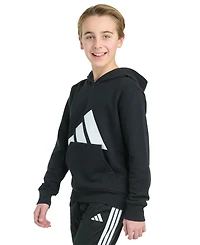 adidas Big Boys 8-20 Long-Sleeve Essential Logo Fleece Pullover Hoodie